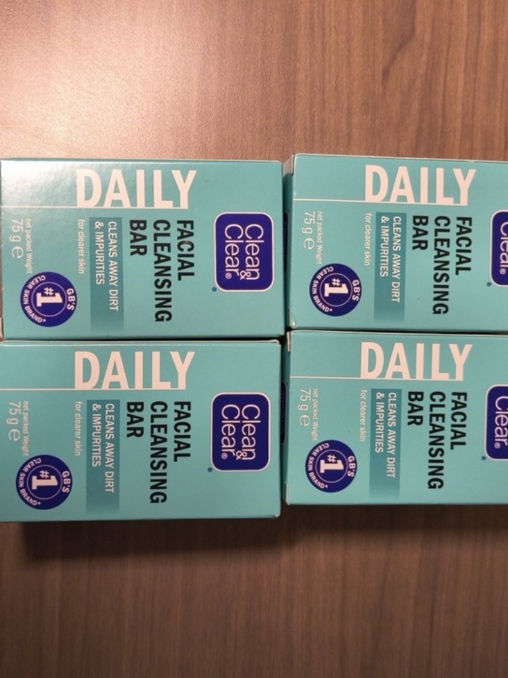 Clean & Clear Facial Cleansing Bar 75g, Cleans Away Dirt & Impurities x 4 bars